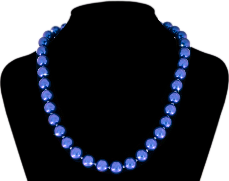 Perlmutt Blau Kette 46cm, ca. 10mm Perlengröße Collier Halskette Mother-of-Pearl MOP04