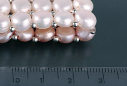 Echtes Perlenarmband aus Zuchtperlen 3-Farbig Pastell Farben